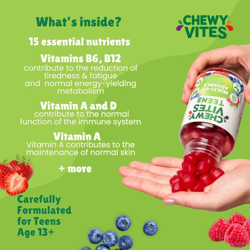 Chewy Vites Teens Multi-Vitamin Advance Gummies, Pack of 60's