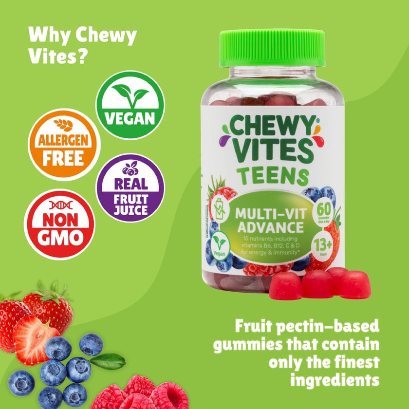 Chewy Vites Teens Multi-Vitamin Advance Gummies, Pack of 60's