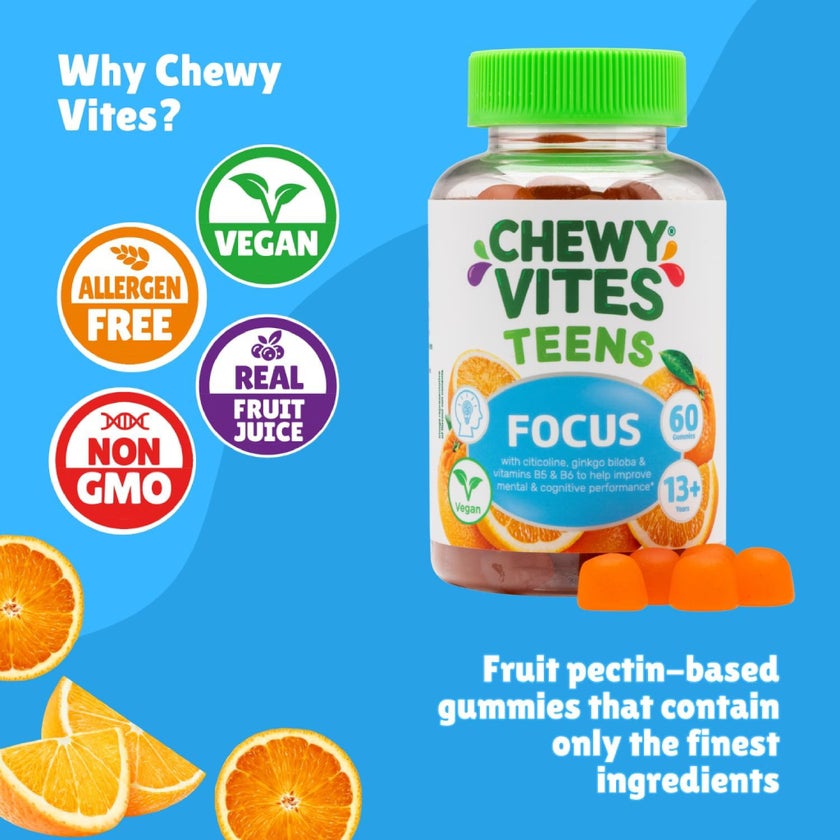 Chewy Vites Teens Focus Gummies, Pack of 60's