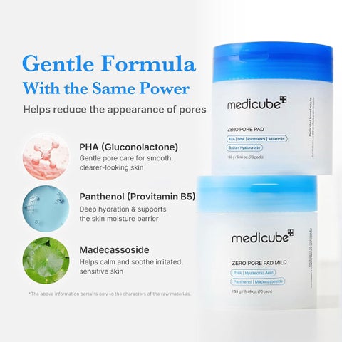 Medicube Zero Pore Pads Mild 155g, Pack of 70's