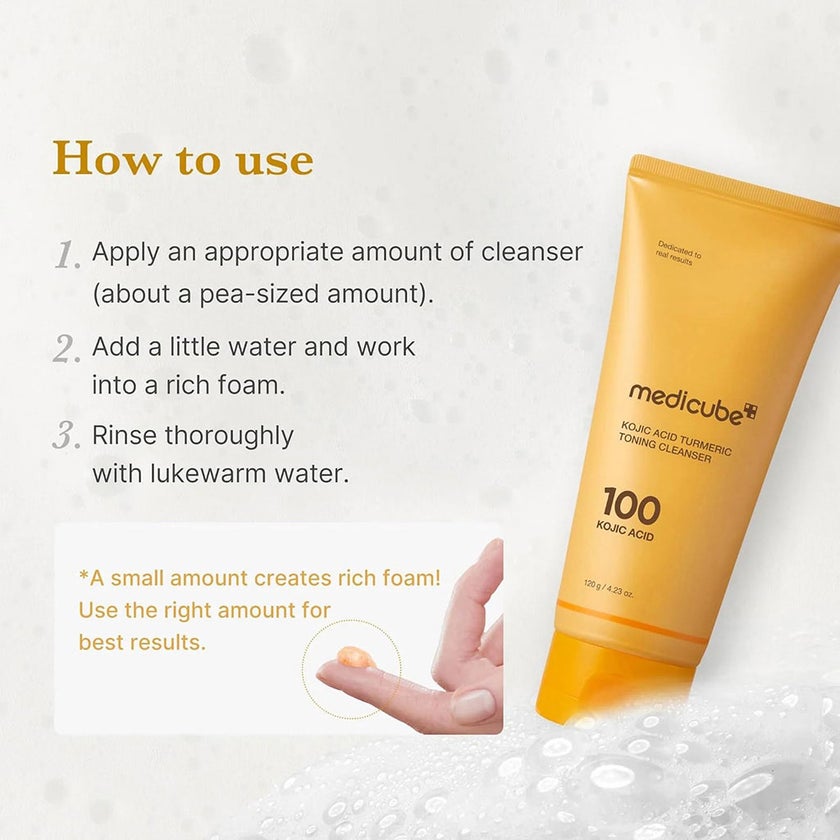 Medicube 100 Kojic Acid Turmeric Toning Cleanser 120g
