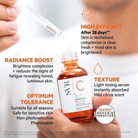 SVR Vit C Anti-Ox Radiance Concentrate Ampoule, Anti-Wrinkles - 30ml