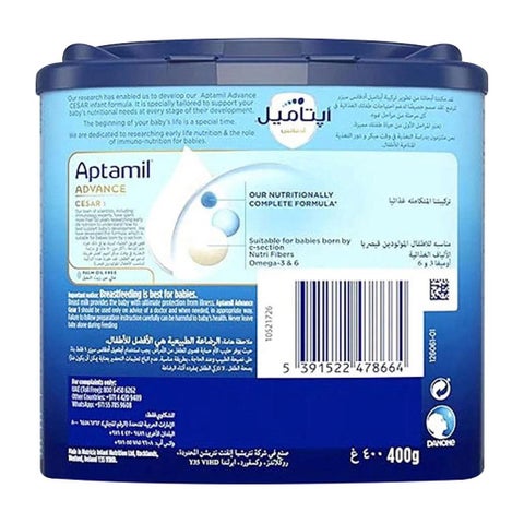 Aptamil Stage 1 Advance Cesar Milk Formula For 0-6 Months 400g