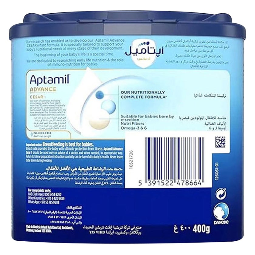 Aptamil Stage 1 Advance Cesar Milk Formula For 0-6 Months 400g