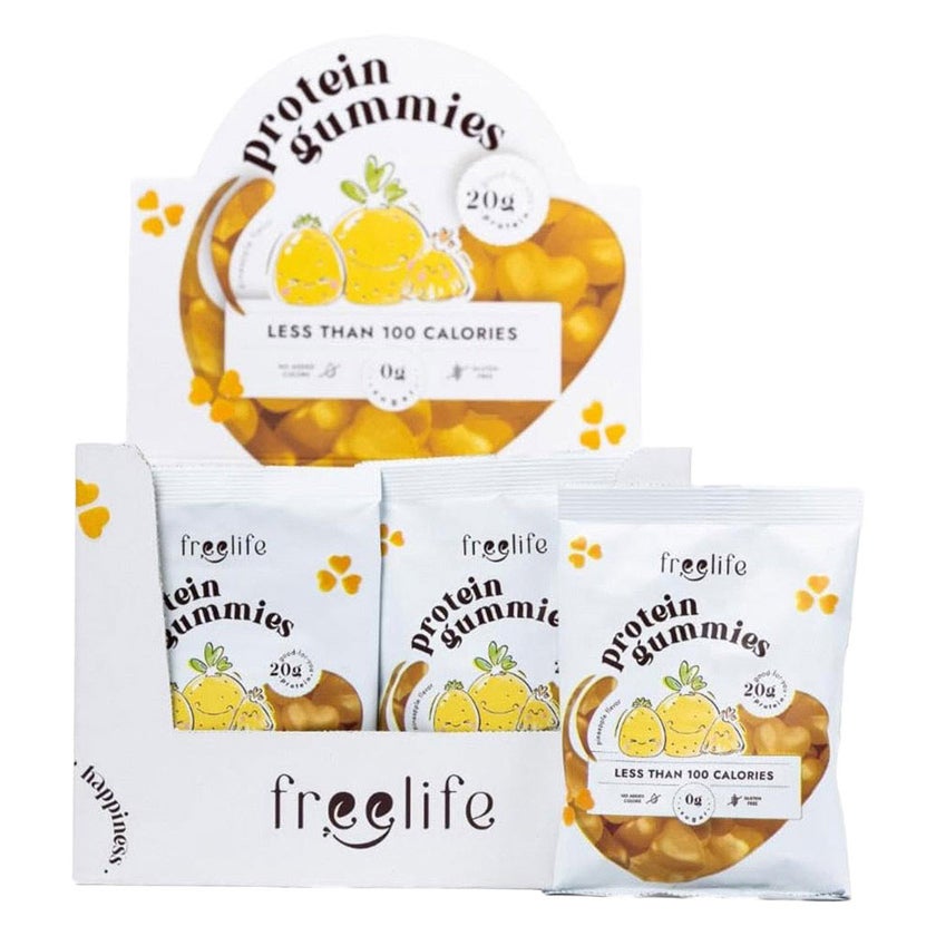 Free Life Pineapple Flavor Protein Gummies, Pack of 4's
