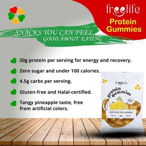 Free Life Pineapple Flavor Protein Gummies