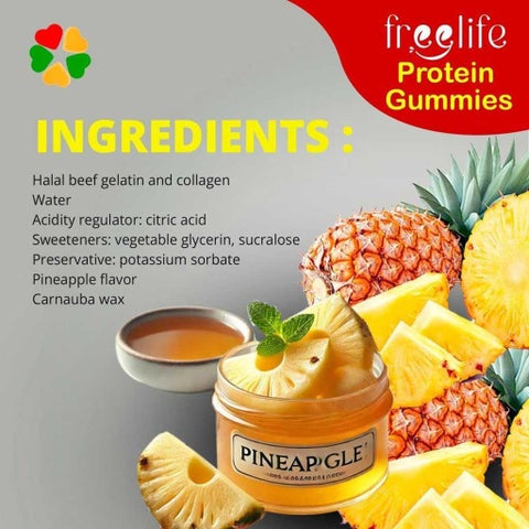 Free Life Pineapple Flavor Protein Gummies