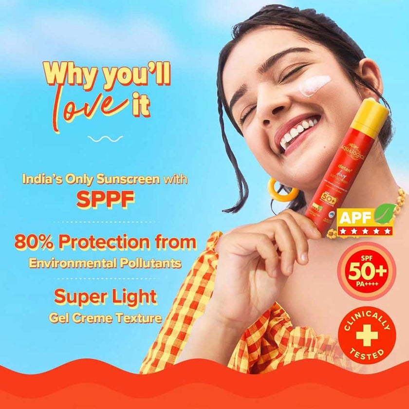 Aqualogica Detan+ Dewy SPF50+ PA++++ Face Sunscreen 50g
