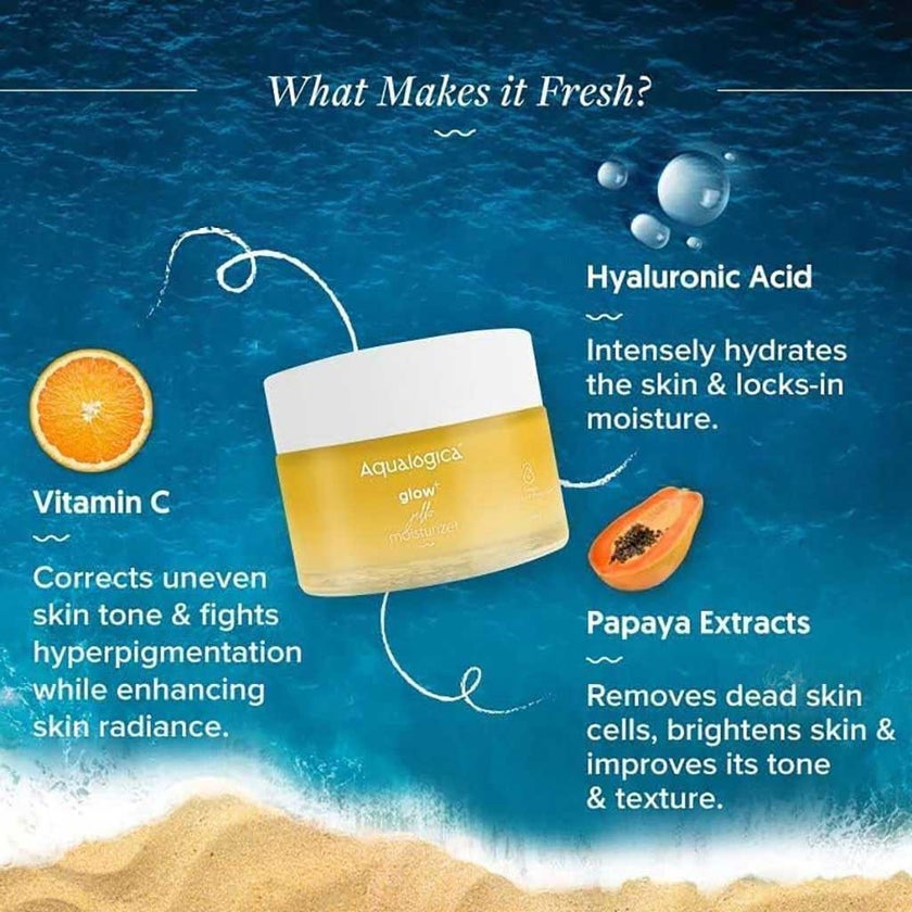 Aqualogica Glow+ Jello Moisturizer with Vitamin C and Papaya 50g