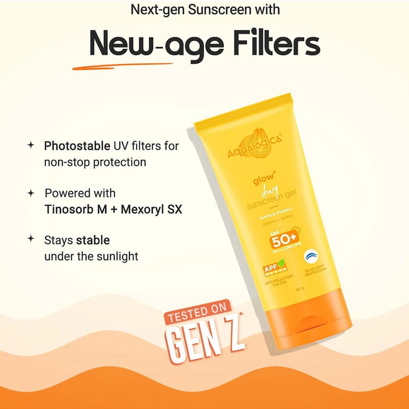 Aqualogica Glow+ Dewy SPF50+ PA++++ Face Sunscreen Gel 80g