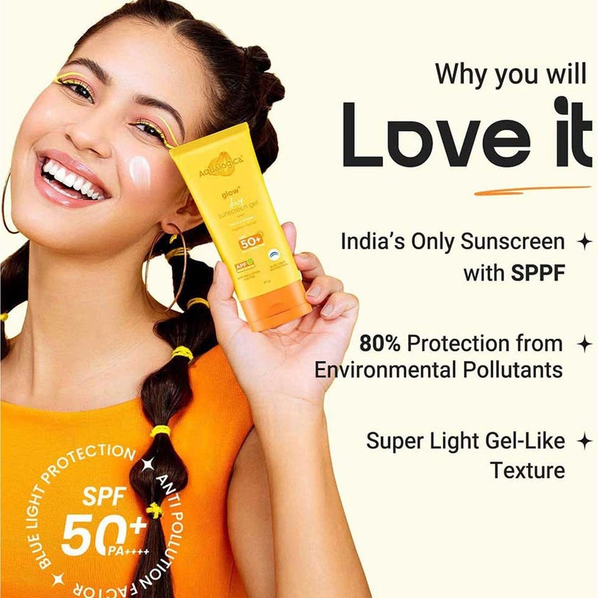 Aqualogica Glow+ Dewy SPF50+ PA++++ Face Sunscreen Gel 80g
