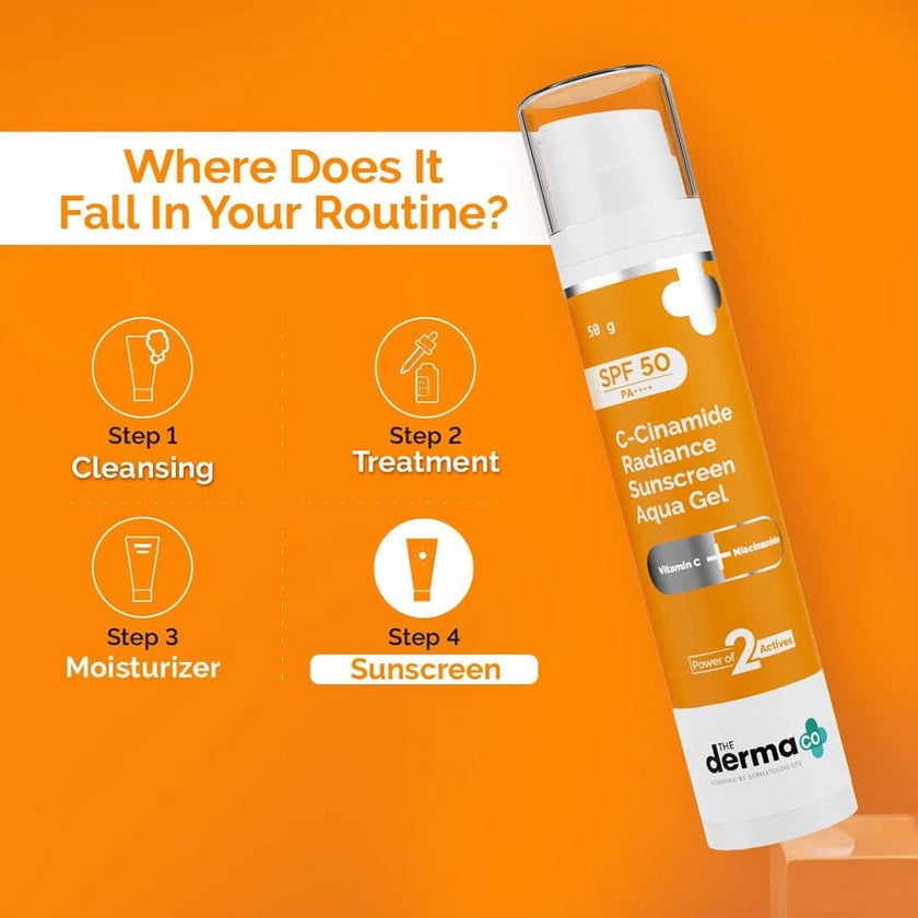 The Derma Co C-Cinamide SPF50 Face Sunscreen Aqua Gel 50g