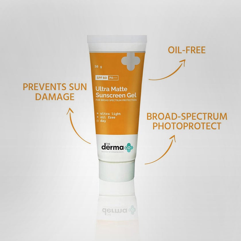 The Derma Co Ultra Matte SPF60 Face Sunscreen Gel 50g