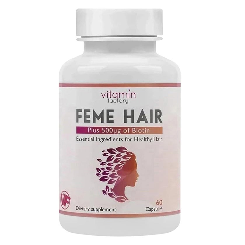 Vitamin Factory Feme Hair With 500mcg Biotin Capsules, Pack of 60's