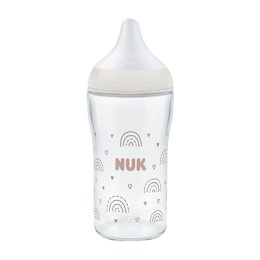 Nuk Perfect Match 3+ Months Glass Baby Feeding Bottle 230ml