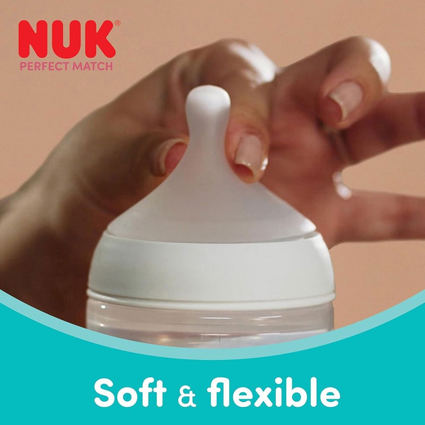 Nuk Perfect Match 0+ Months Glass Baby Feeding Bottle 120ml