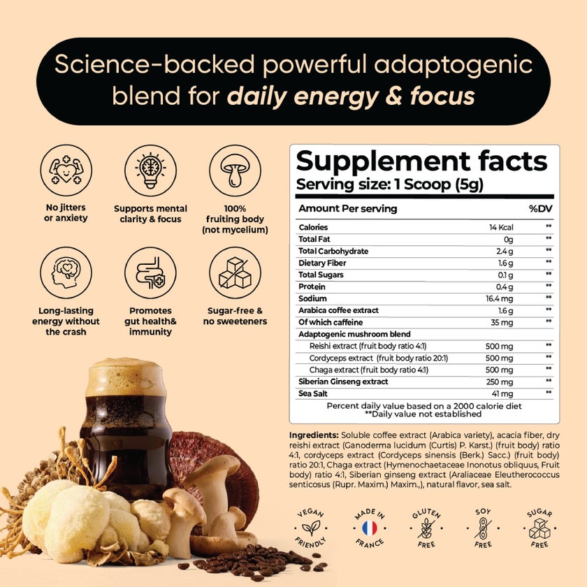 Rite Mushroom Coffee Natural Coffee Drink Mix 5g, Pack of 15's