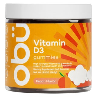 Obu Vitamin D3 Peach Flavor Adult Gummies, Pack of 60’s