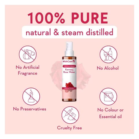 WishCare Pure & Natural Kannauj Rose Water 200ml