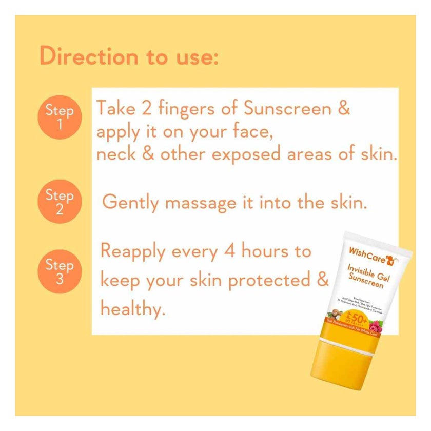 WishCare SPF 50+ PA++++ Invisible Gel Sunscreen 50g