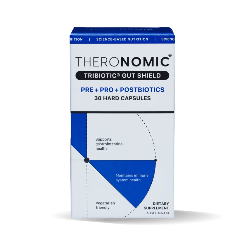 Theronomic Tribiotic Gut Shield Hard Capsules, Gut Health - 30 Capsules