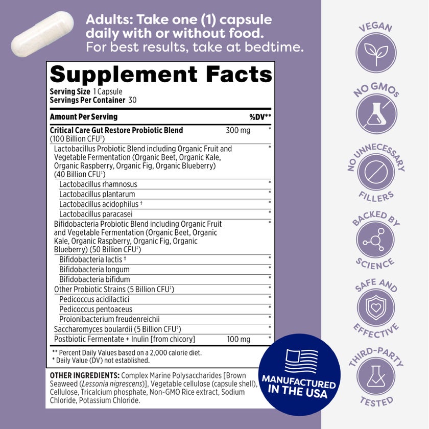 Probulin Critical Care Gut Restore Probiotic Capsules, Pack of 30's