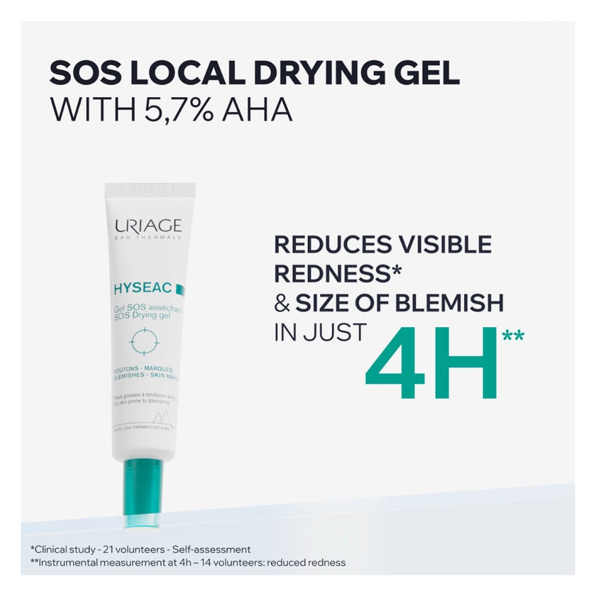 Uriage Hyseac SOS Drying Gel, Blemish & Dark Spots, 15ml