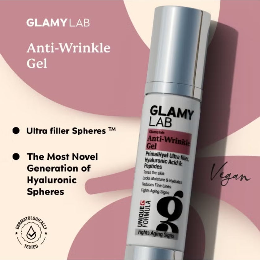 Glamy Lab Anti-Wrinkles Gel, Hyaluronic Acid & Peptides - 50g