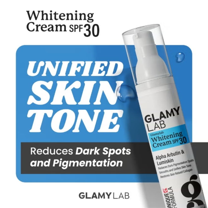Glamy Lab SPF 30 Whitening Cream, Dark Spots & Pigmentation - 50g
