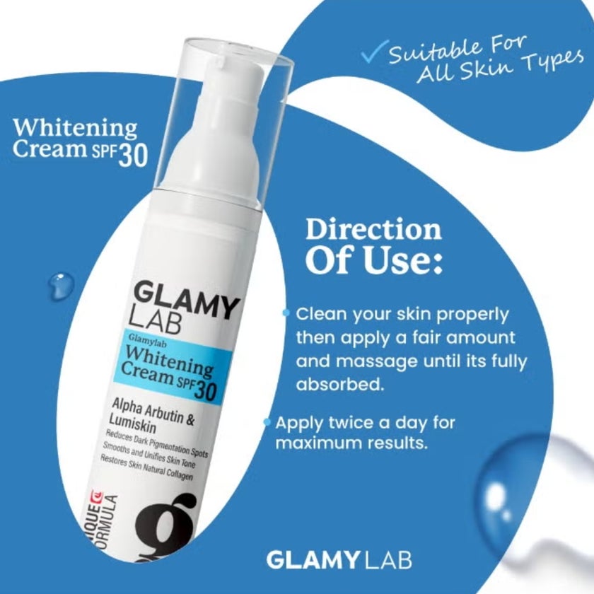 Glamy Lab SPF 30 Whitening Cream, Dark Spots & Pigmentation - 50g