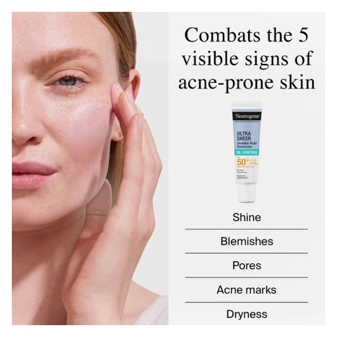 Neutrogena Ultra Sheer SPF 50+ Invisible Fluid, Oil Control - 50ml