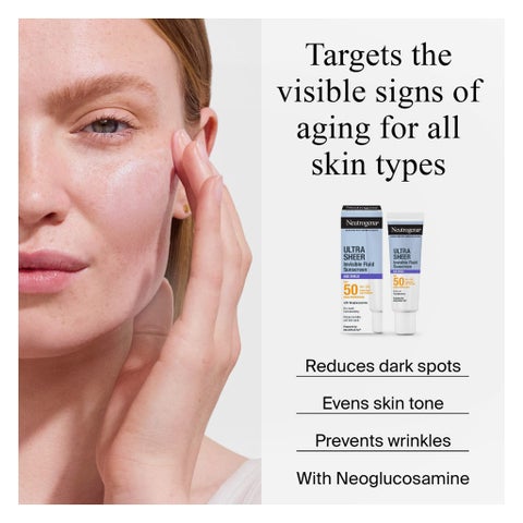 Neutrogena Ultra Sheer SPF 50 Invisible Fluid, Age Shield - 50ml