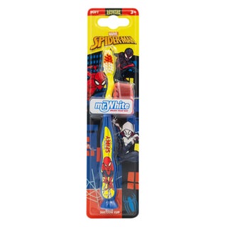 Mr.White Soft Toothbrush With Suction Cup, Spiderman Design