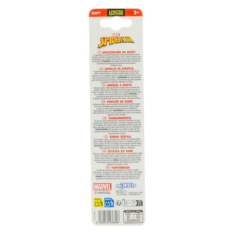 Mr.White Soft Toothbrush With Suction Cup, Spiderman Design