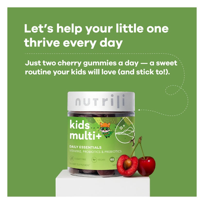 Nutrili Kids Multi+ Probiotics Gummies, Cherry - 60 Gummies