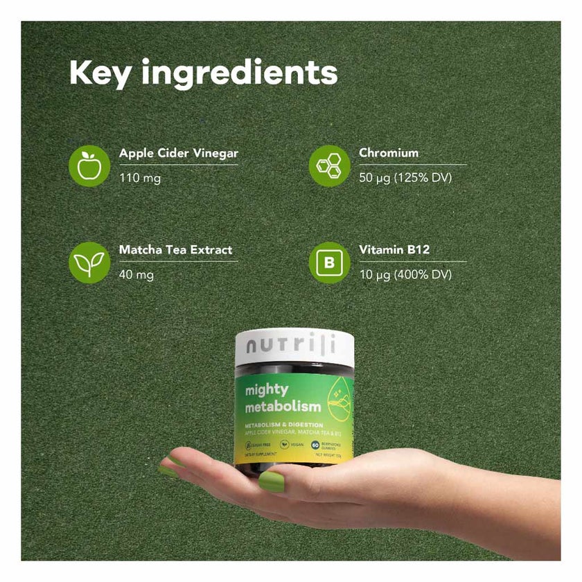 Nutrili Mighty Metabolism & Digestion Gummies, Berry-Lychee - 60 Gummies