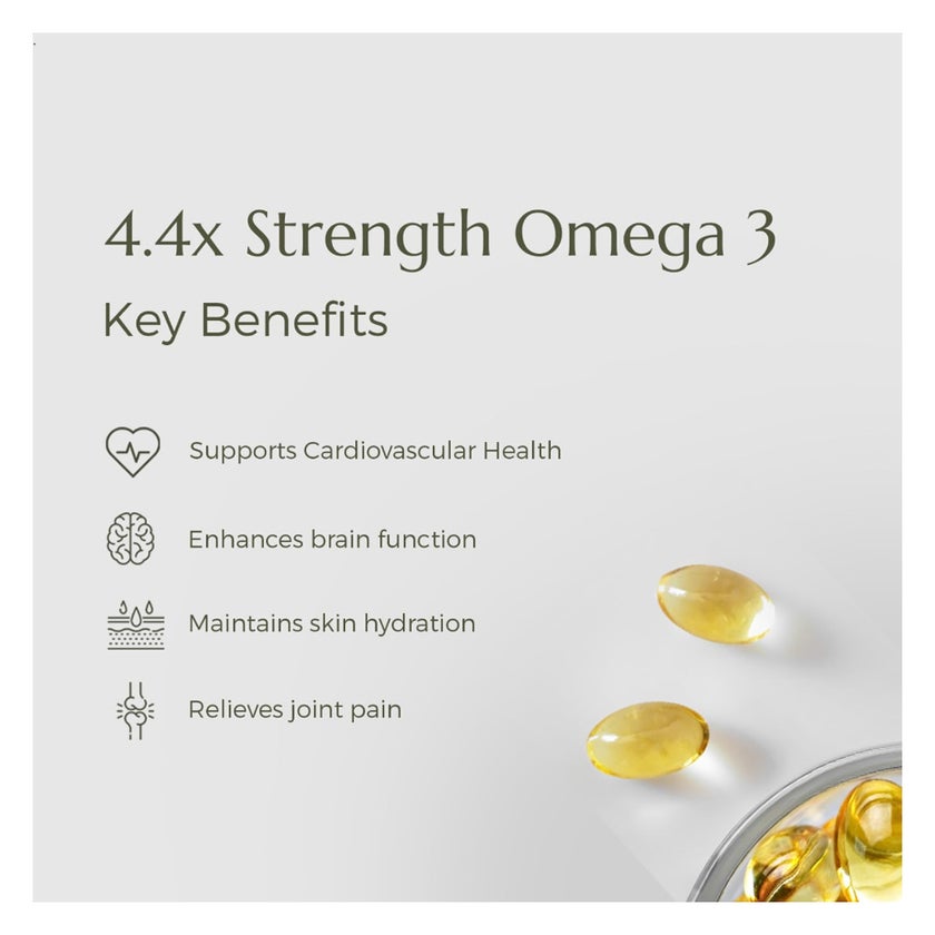 B'spoke 4.4X Strength Omega 3 Capsules, Fish Oil - 60 Capsules