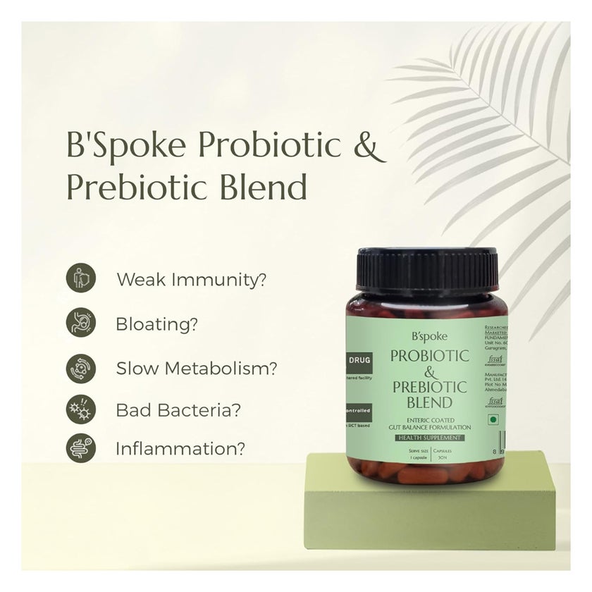 B'spoke Probiotic & Prebiotic Blend Capsules, Gut Balance - 30 Capsules