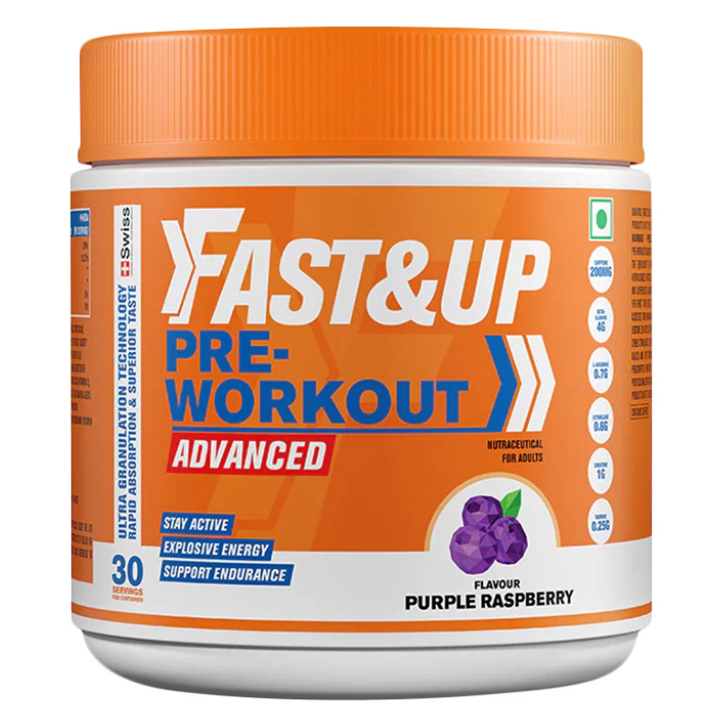 Hemohock Raspberry Pre Workout Fast&Up Advanced Pre-Workout Powder, Purple Raspberry - 300g - myAster