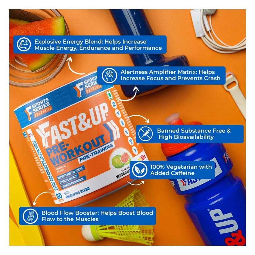 Fast&Up Pre-Workout Powder, Watermelon - 300g