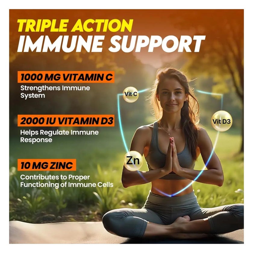 Fast&Up Vit C, D3 & Zinc + Electrolyte Effervescent, Orange - 20 Tablets