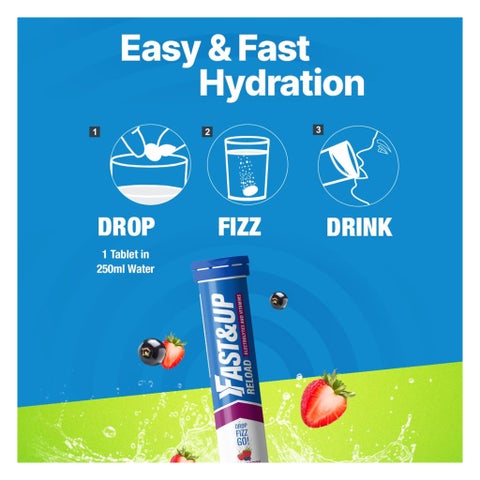 Fast&Up Reload Electrolyte Effervescent, Mixed Berry - 20 Tablets