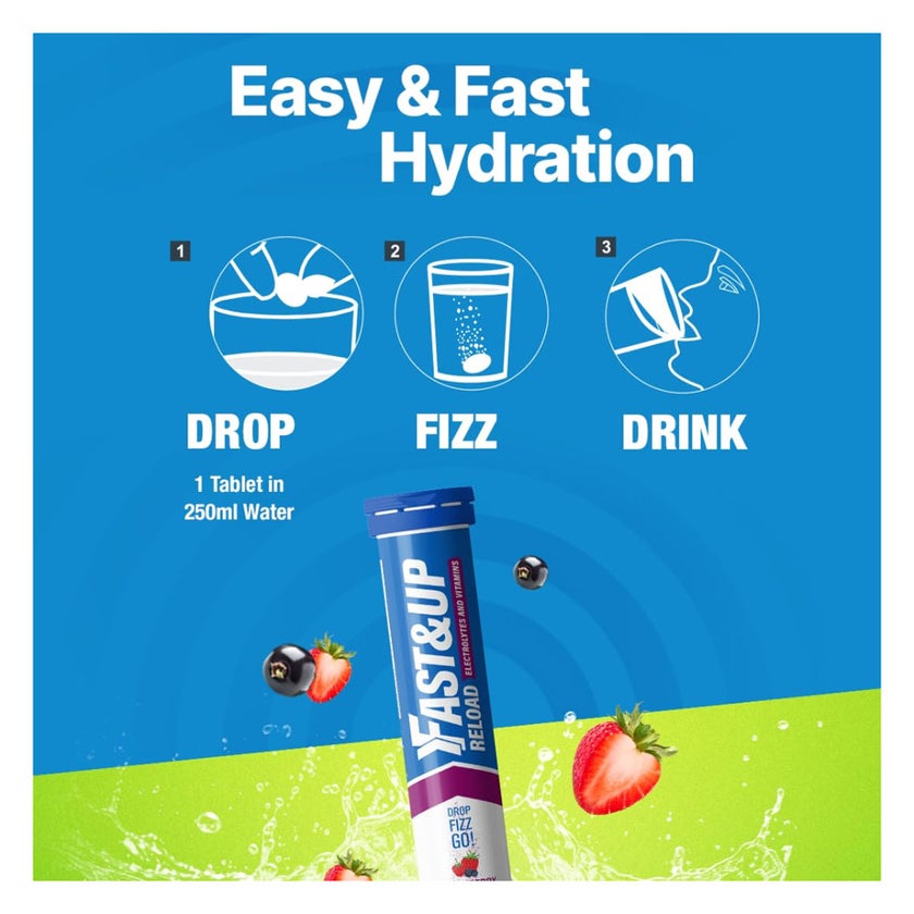 Fast&Up Reload Electrolyte Effervescent, Mixed Berry - 20 Tablets
