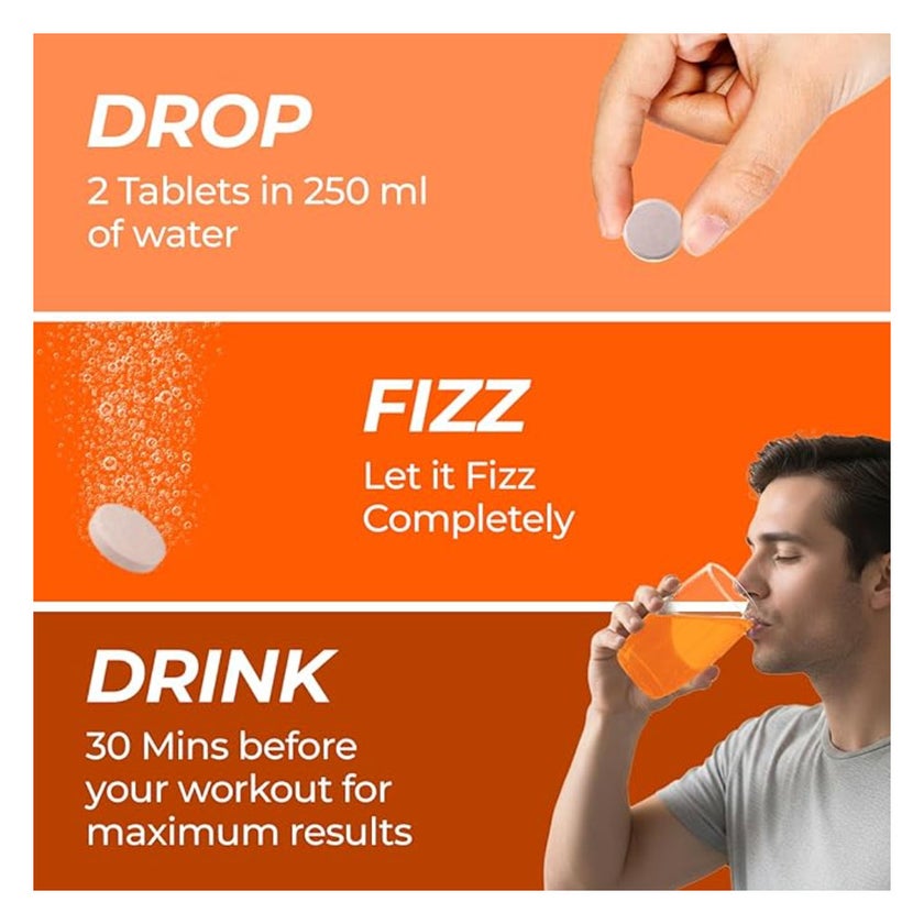 Fast&Up L-Carnitine 2000mg Effervescent, Orange - 20 Tablets