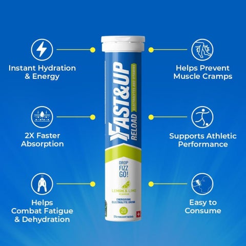 Fast&Up Reload Electrolyte Effervescent, Lemon & Lime - 20 Tablets