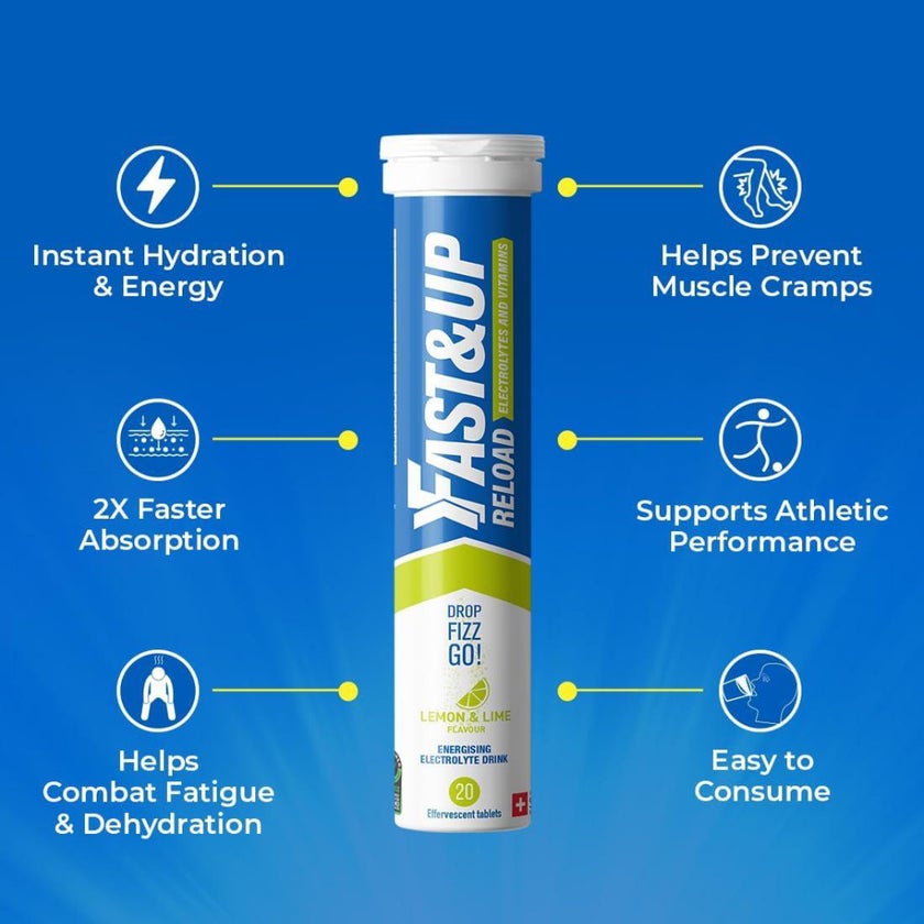 Fast&Up Reload Electrolyte Effervescent, Lemon & Line - 20 Tablets