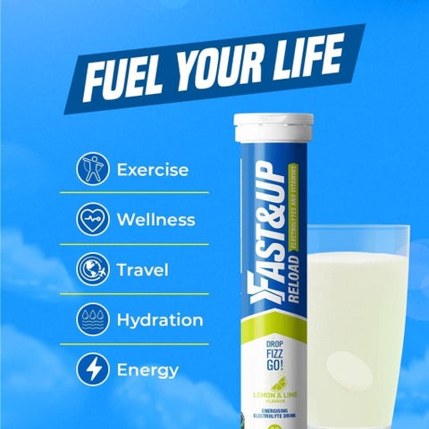 Fast&Up Reload Electrolyte Effervescent, Lemon & Lime - 20 Tablets
