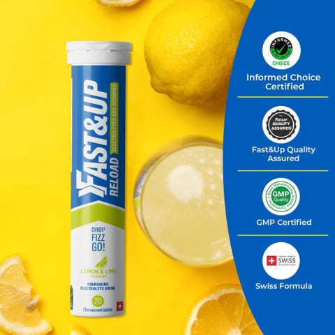 Fast&Up Reload Electrolyte Effervescent, Lemon & Lime - 20 Tablets