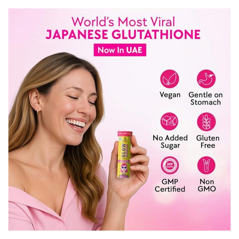 Chic Nutrix Glow Skin Radiance Effervescent, Strawberry Lemon - 10 Tablets