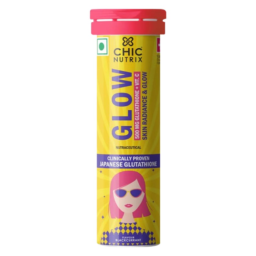 glutathione tablets chicnutrix Chic Nutrix Glow Skin Radiance Effervescent, Blackcurrant - 10 Tablets